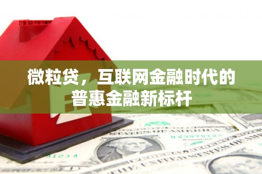 丰宁微粒贷，互联网金融时代的普惠金融新标杆