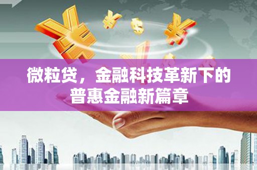 丰宁微粒贷，金融科技革新下的普惠金融新篇章