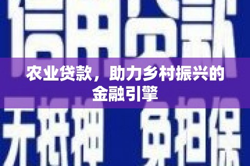 丰宁农业贷款，助力乡村振兴的金融引擎