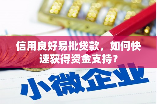 丰宁信用良好易批贷款，如何快速获得资金支持？