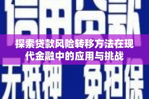 丰宁探索贷款风险转移方法在现代金融中的应用与挑战