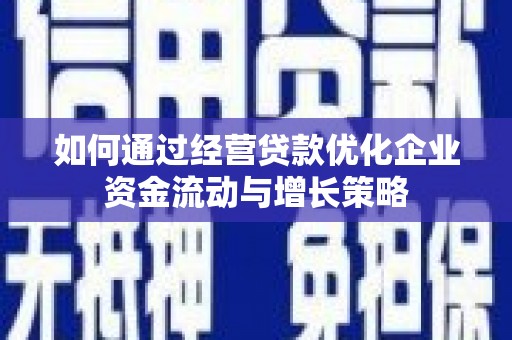 丰宁如何通过经营贷款优化企业资金流动与增长策略