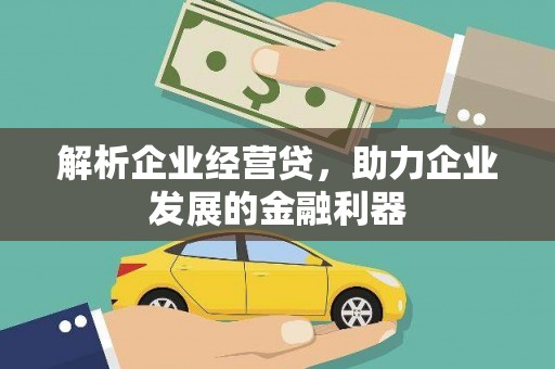 丰宁解析企业经营贷，助力企业发展的金融利器
