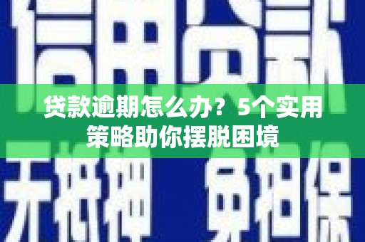 丰宁贷款逾期怎么办？5个实用策略助你摆脱困境