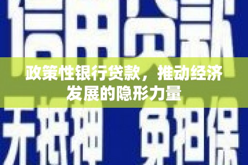 丰宁政策性银行贷款，推动经济发展的隐形力量