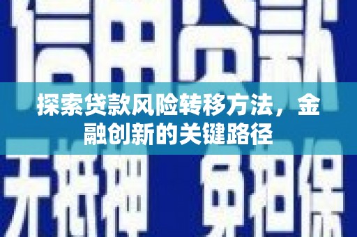 丰宁探索贷款风险转移方法，金融创新的关键路径