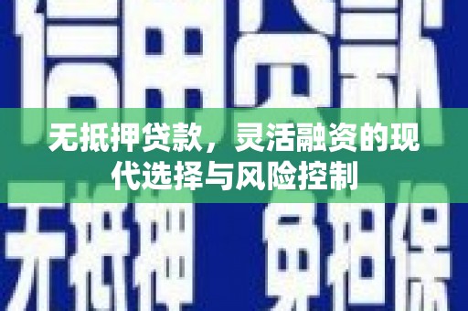 丰宁无抵押贷款，灵活融资的现代选择与风险控制