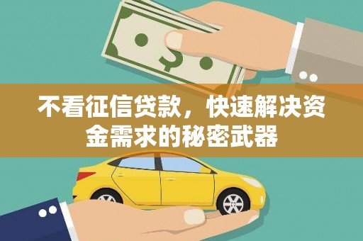 丰宁不看征信贷款，快速解决资金需求的秘密武器