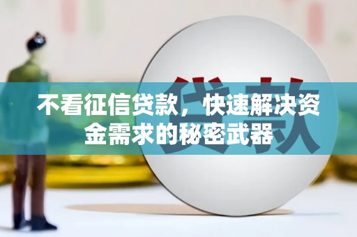 丰宁不看征信贷款，快速解决资金需求的秘密武器