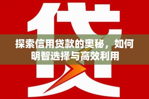 丰宁探索信用贷款的奥秘，如何明智选择与高效利用