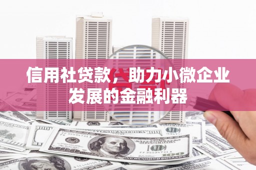 丰宁信用社贷款，助力小微企业发展的金融利器