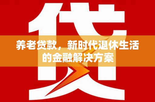 丰宁养老贷款，新时代退休生活的金融解决方案